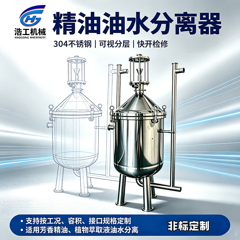 小型精油油水分离器 中草药精油萃取配套设备 高效分层分离装置